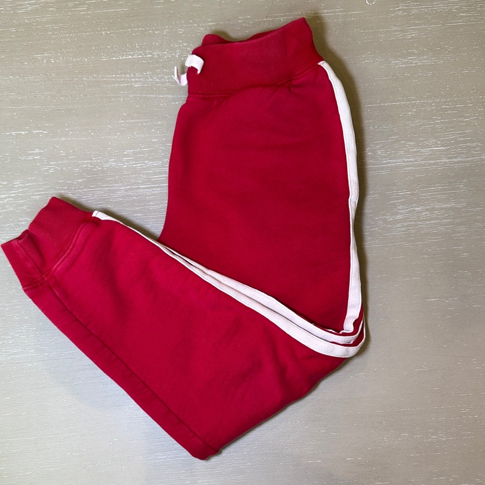 Hanna Andersson Red Kids Joggers with White Trim